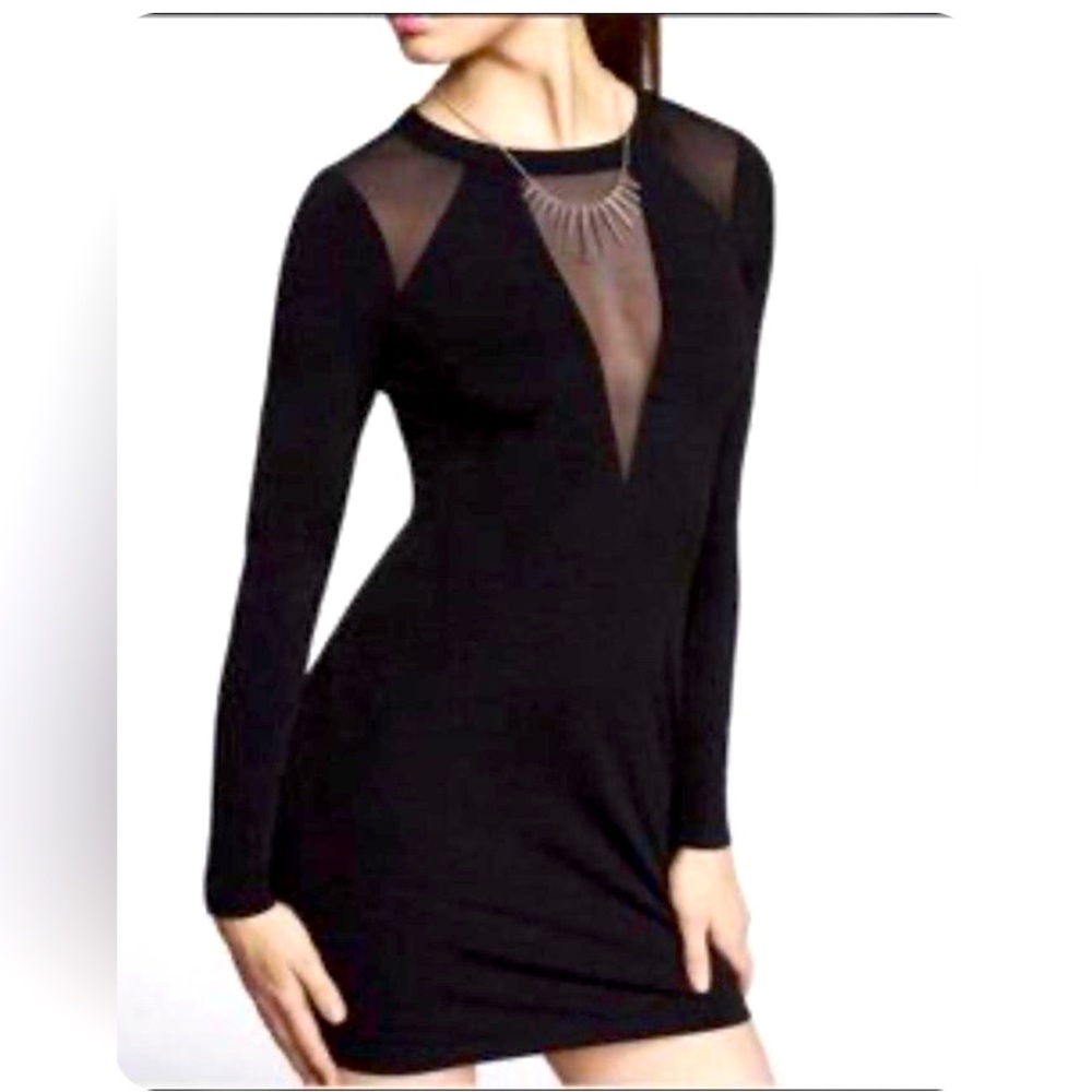 Express long sleeve black dress